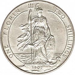 Large Reverse for Florin 1905 coin
