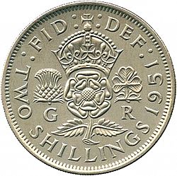 Large Reverse for Florin 1951 coin