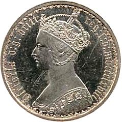 Large Obverse for Florin 1868 coin