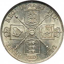 Large Reverse for Florin 1891 coin