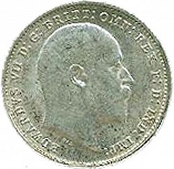 Large Obverse for Threepence 1907 coin