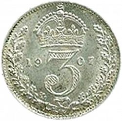 Large Reverse for Threepence 1907 coin