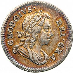 Large Obverse for Threepence 1723 coin