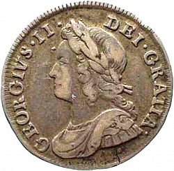 Large Obverse for Threepence 1735 coin