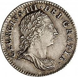 Large Obverse for Threepence 1762 coin
