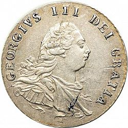 Large Obverse for Threepence 1792 coin