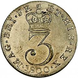 Large Obverse for Threepence 1800 coin