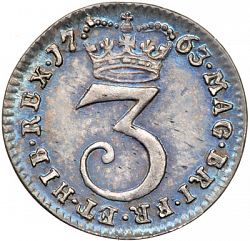 Large Reverse for Threepence 1763 coin