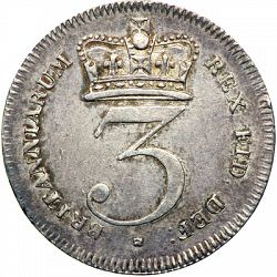 Large Reverse for Threepence 1820 coin