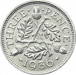 Large Obverse for Threepence 1936 coin