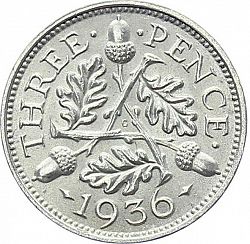 Large Reverse for Threepence 1936 coin