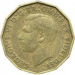 Large Obverse for Threepence 1937 coin