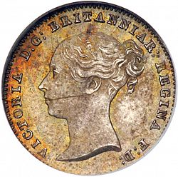 Large Obverse for Threepence 1845 coin