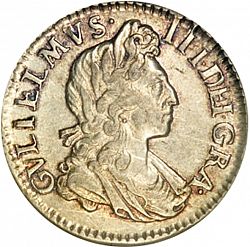 Large Obverse for Threepence 1701 coin