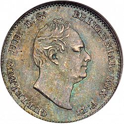 Large Obverse for Threepence 1835 coin