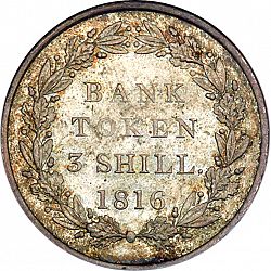 Large Reverse for Three Shillings 1816 coin