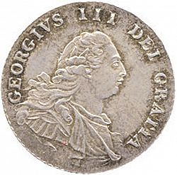 Large Obverse for Fourpence 1792 coin
