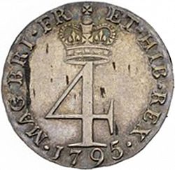 Large Reverse for Fourpence 1795 coin