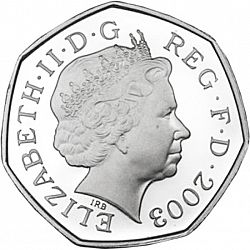 Large Obverse for 50p 2003 coin