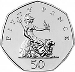 Large Reverse for 50p 1999 coin