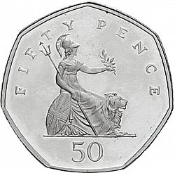 Large Reverse for 50p 2001 coin