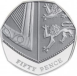 Large Reverse for 50p 2008 coin