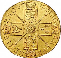 Large Reverse for Five Guineas 1709 coin