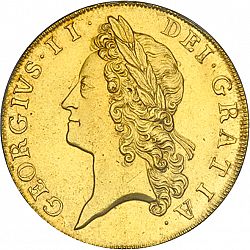Large Obverse for Five Guineas 1729 coin