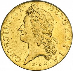 Large Obverse for Five Guineas 1729 coin