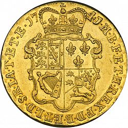 Large Reverse for Five Guineas 1741 coin