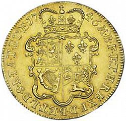 Large Reverse for Five Guineas 1746 coin