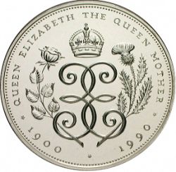 Large Reverse for £5 1990 coin