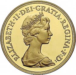 Large Obverse for Five Pounds 1982 coin