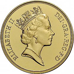 Large Obverse for Five Pounds 1990 coin