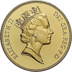 Large Obverse for Five Pounds 1996 coin