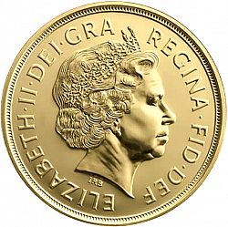 Large Obverse for Five Pounds 2010 coin