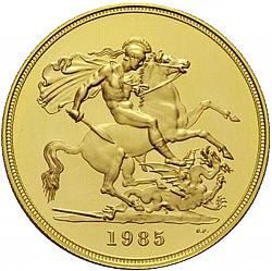 Large Reverse for Five Pounds 1985 coin