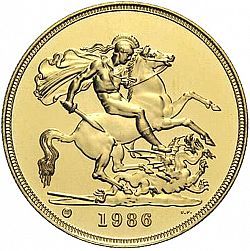 Large Reverse for Five Pounds 1986 coin