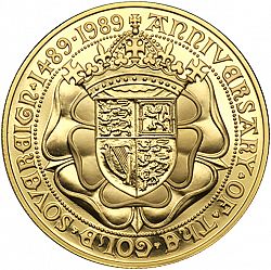 Large Reverse for Five Pounds 1989 coin