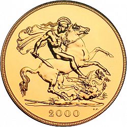 Large Reverse for Five Pounds 2000 coin