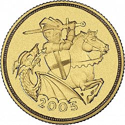Large Reverse for Five Pounds 2005 coin