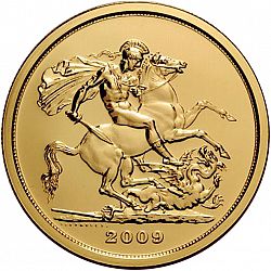 Large Reverse for Five Pounds 2009 coin
