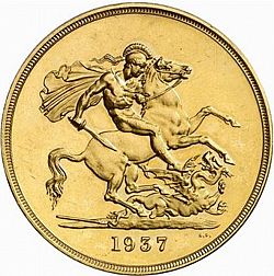 Large Reverse for Five Pounds 1937 coin