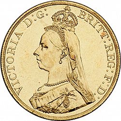 Large Obverse for Five Pounds 1887 coin