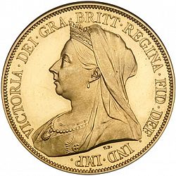 Large Obverse for Five Pounds 1893 coin