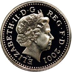 Large Obverse for 5p 2001 coin