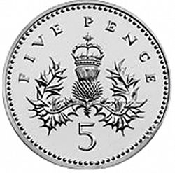 Large Reverse for 5p 1992 coin