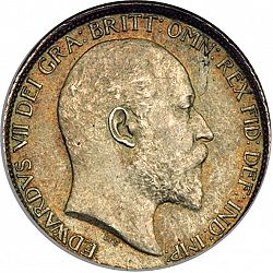 Large Obverse for Sixpence 1908 coin
