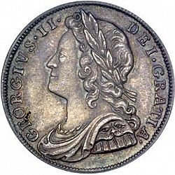Large Obverse for Sixpence 1728 coin