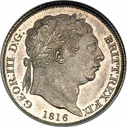 Large Obverse for Sixpence 1816 coin